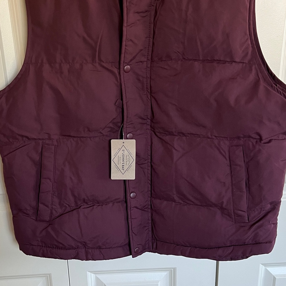 St. John's Bay Deep Burgundy Vest - Picture 3 of 5